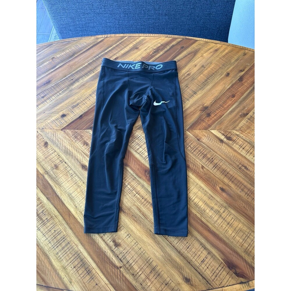 Nike Pro Dri-FIT Men’s Small Black Capri Running Tights 27” Performance Compress